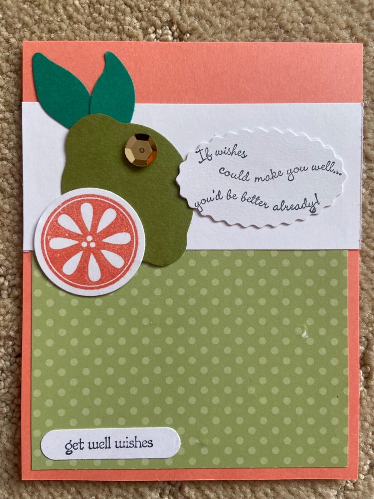 Citrus think of you friend get well card kit of 6 made w/ Stampin' Up!