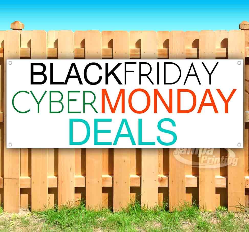 BLACK FRIDAY CYBER MONDAY DEALS Advertising Vinyl Banner Flag Sign Many Sizes-image