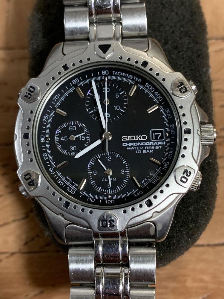 Seiko 7T32-6E40 Chronograph Watch for Men - Stainless Steel  