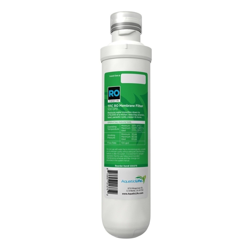 AQUATICLIFE Twist-in 100 GPD TFC RO Membrane Filter Replacement Cartridge for...