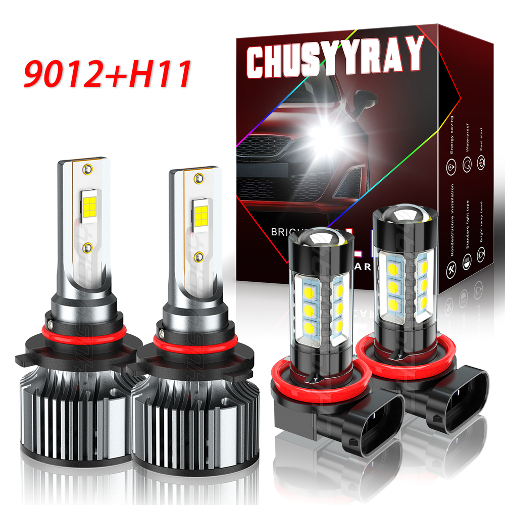 For 2016-2019 Fiat 500X Utility 4-Door 2.4L LED Headlights Bulbs Fog Light Combo
