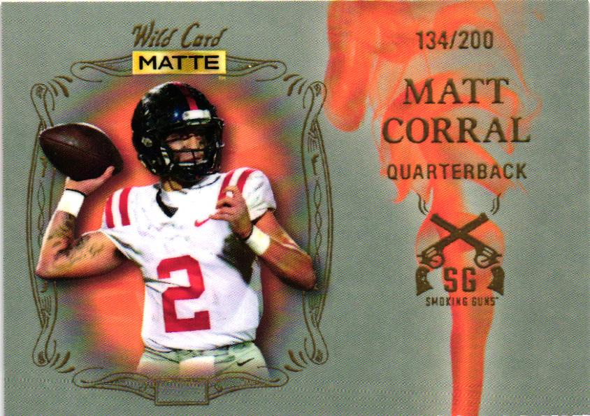 Matt Corral 2022 Wild Card Matte Smoking Guns SG-7 Panthers Rookie