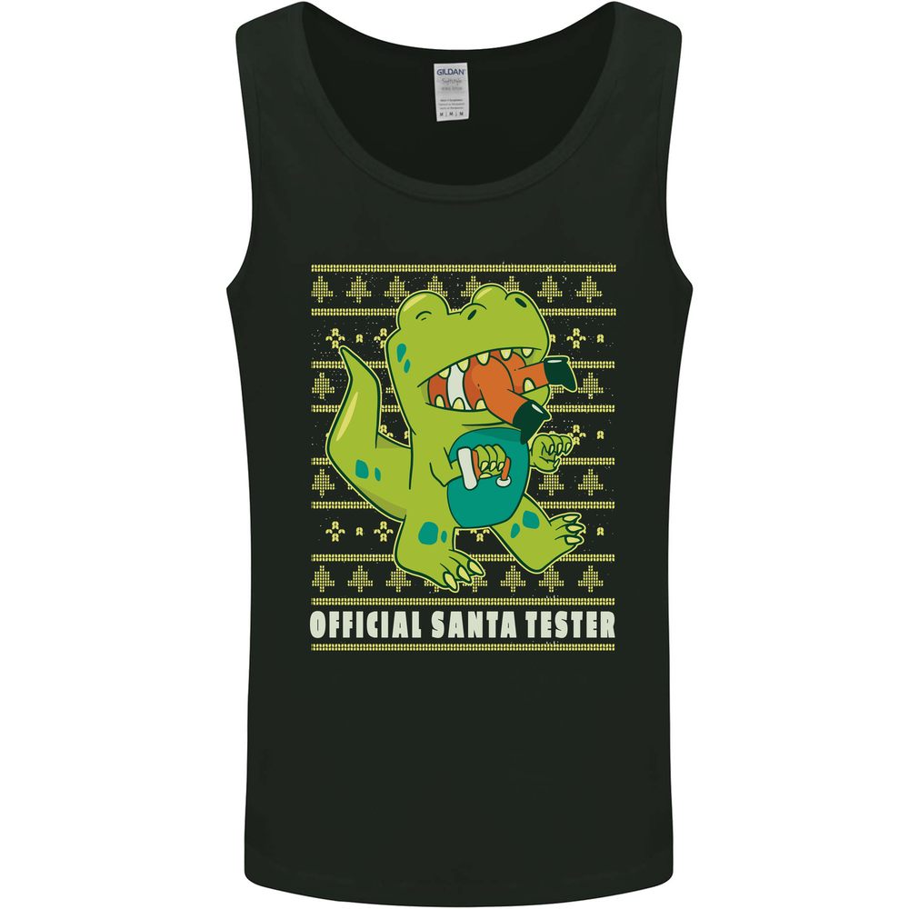 Christmas Official Santa T-Rex Dinosaur Mens Vest Tank Top