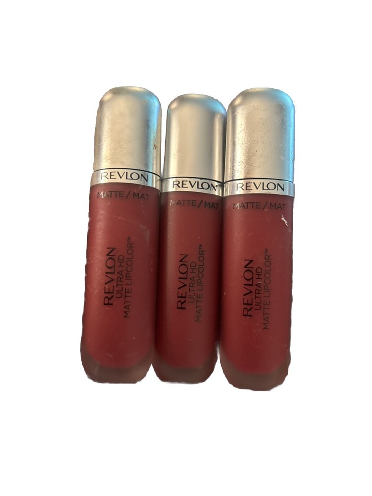 Revlon Ultra HD Matte Lipstick 3-Pack in Shade 610 Addiction Moisturizing Velvety Finish  