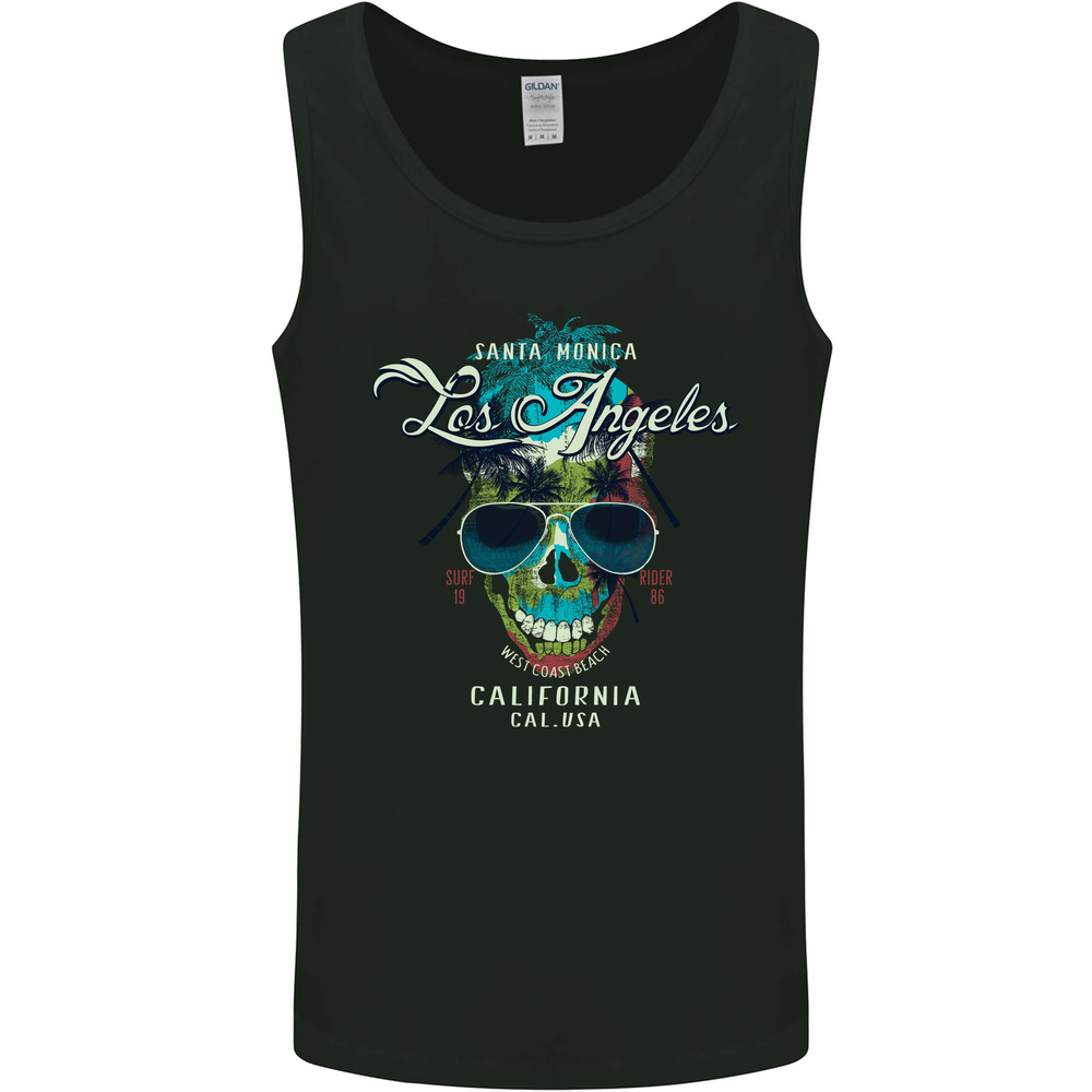 Los Angeles Surf Skull Surfing Mens Vest Tank Top