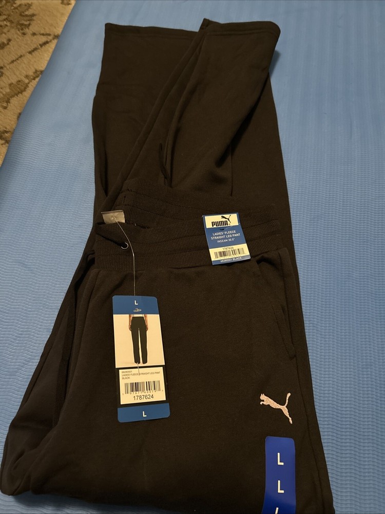 PUMA Women's Fleece Straight Leg Sweat Pants 1787624 Size Large-G