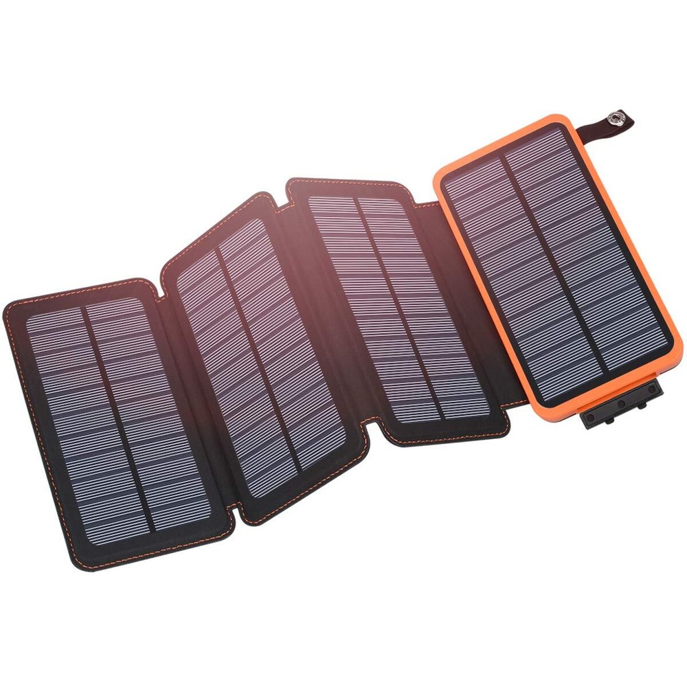 Solar Charger 25000mAh, Outdoor USB C Portable Power Bank with 4 Solar Panels, 3