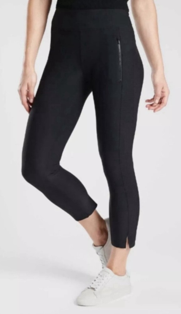Athleta Stellar Crop Pants In Black Size LARGE