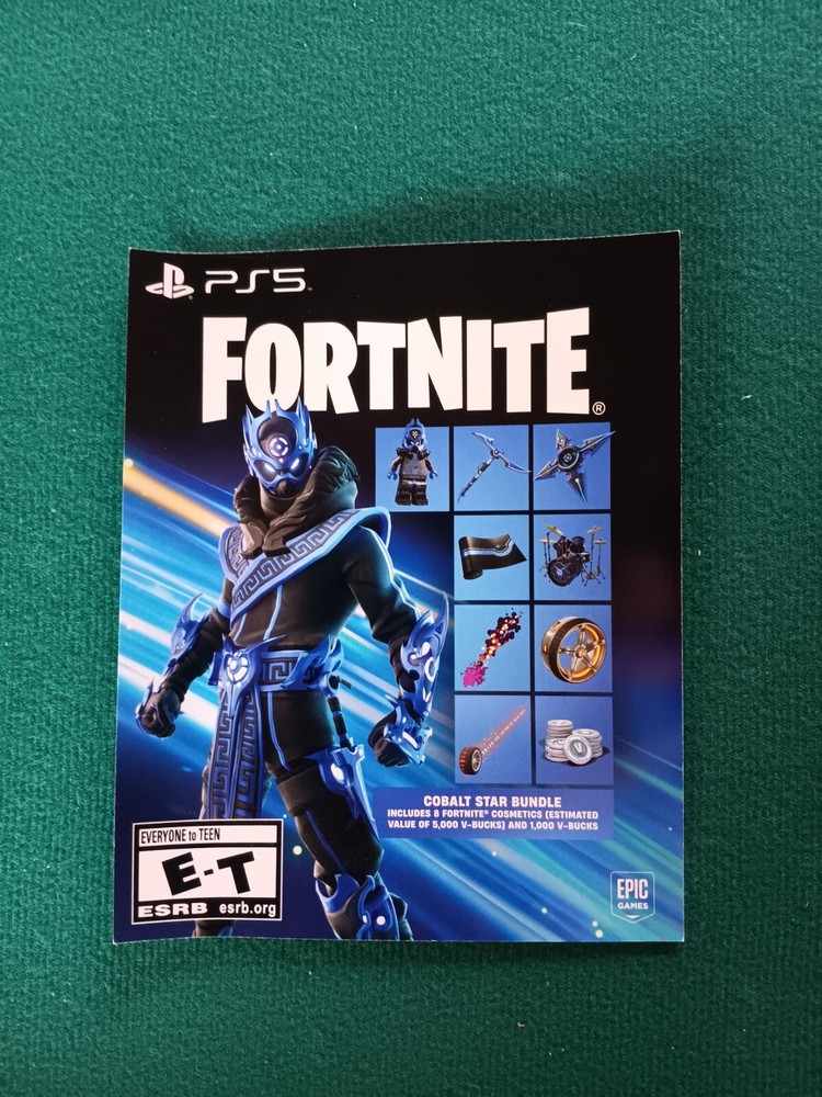 PS5 Fortnite Cobalt Star Bundle Voucher Code Card:8-Cosmetics(5000+1000 V-Bucks)-image