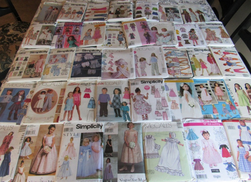 Mixed LOT 38 Baby Toddler & Girls SEWING PATTERNS All Sizes & Styles CUT / USED