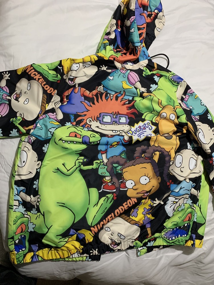 Members Only XLNickelodeon Rugrats Windbreaker Black - Size XLarge - Ships Free!-image