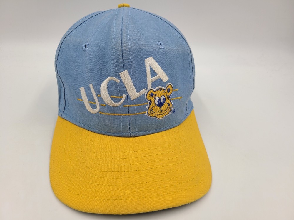 Vintage UCLA Bruins Snapback Hat NCAA Baby Blue & Yellow with Flaws for Men & Women