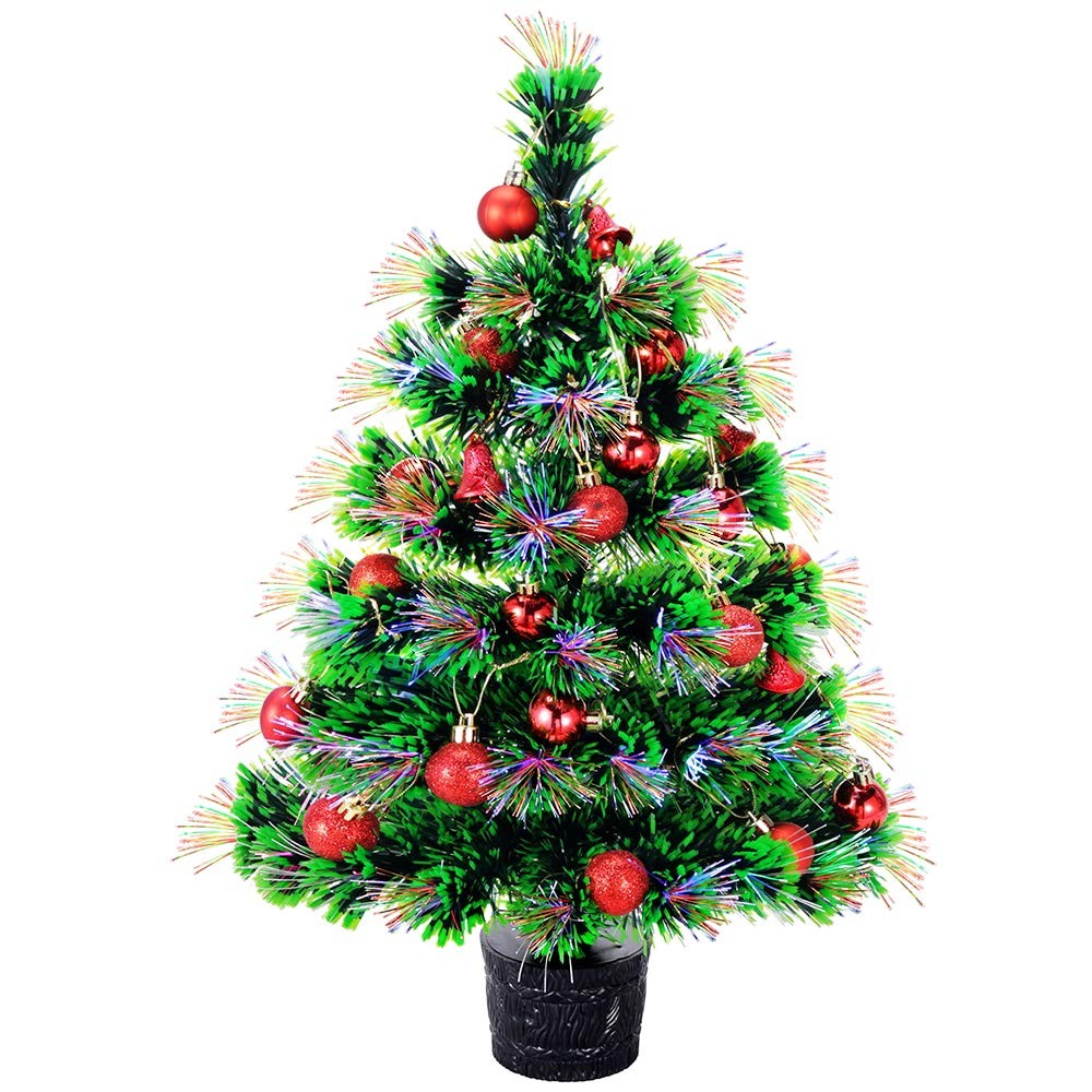 22'' Pre-lit Fiber Optic Desktop Christmas Tree Mini Artificial Tabletop