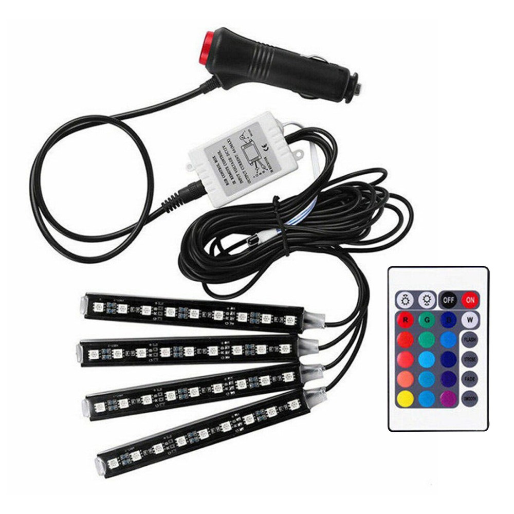 DC 12V RGB LED Car Interior Floor Decorative Atmosphere Strip Lamp Lights