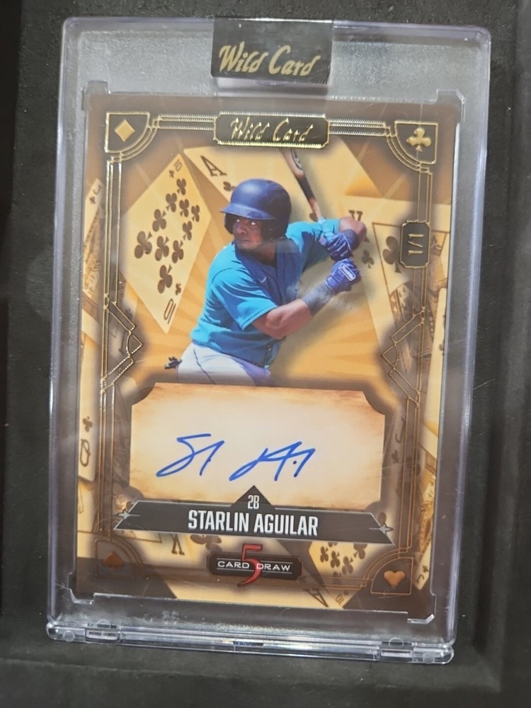 Starlin Aguilar (1/1 Auto) #5CDCL-SAA 2024 Wild card 5 Deck Draw baseball