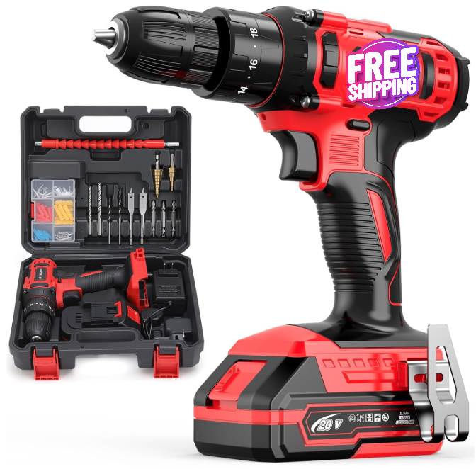 Taladros 20V Inalambrico Combo Taladro De Impacto Atornillador Electrico Kit Set