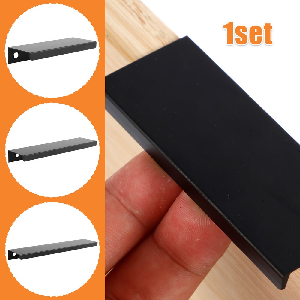 24/30Pcs Edge Finger Pulls Adhesive Cabinet Handles Aluminum Hidden Drawer``