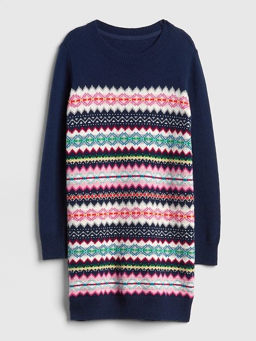 Gap Kids Navy Fair Isle Sweater Dress XS 4-5 S 6-7 M 8 L 10 $58 NWT