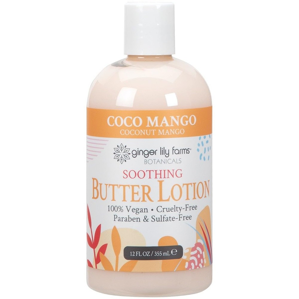 Ginger Lily Farms Botanicals Soothing Butter Lotion for Dry Skin, Coco...