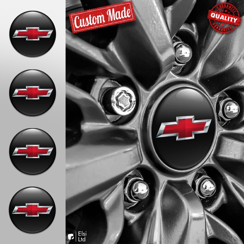 Chevrolet Wheel Cap Decals 4pc Set Custom Rim Emblems
