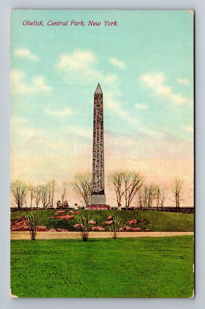 New York City NY, Obelisk, Central Park Vintage Souvenir Postcard