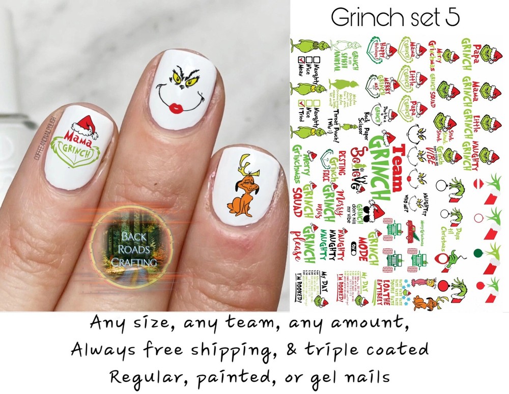 Christmas Waterslide Nail Decals Set of 50 Instructions & Bonus