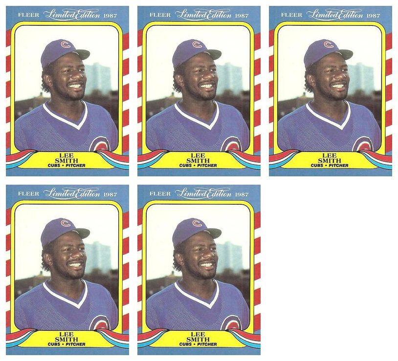 (5) 1987 Fleer Limited Edition Baseball #39 Lee Smith Lot Chicago Cubs