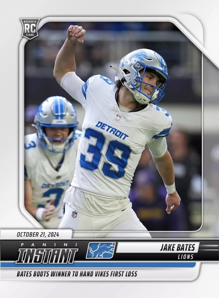 PRESALE (1) 2024 Panini Instant Jake Bates #101 1st Ever NFL Rookie RC Card Lion-image