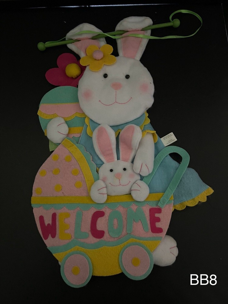 Seasonal Spring Bunny Rabbit Hang Up Decor Simply Adorable  