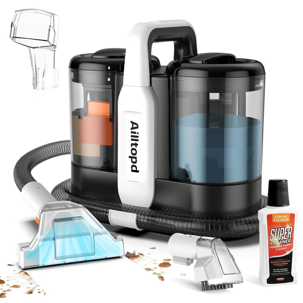 Portable Carpet & Upholstery Spot Cleaner with Powerful Suction for Deep Cleaning
