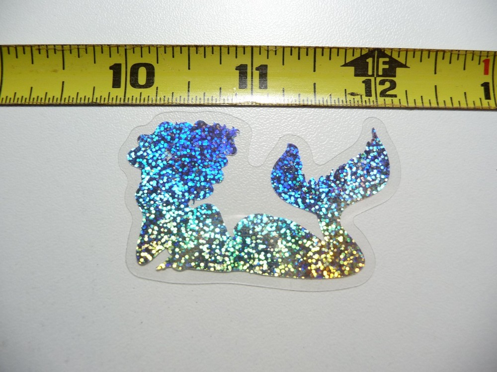 HOLOGRAPHIC RELAXING MERMAID STICKER DECAL OCEAN SEA LIFE SPARKLE