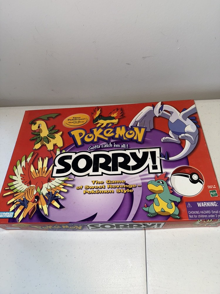 Pokemon SORRY Board Game Gold & Silver Edition Vintage Hasbro 2001 Complete