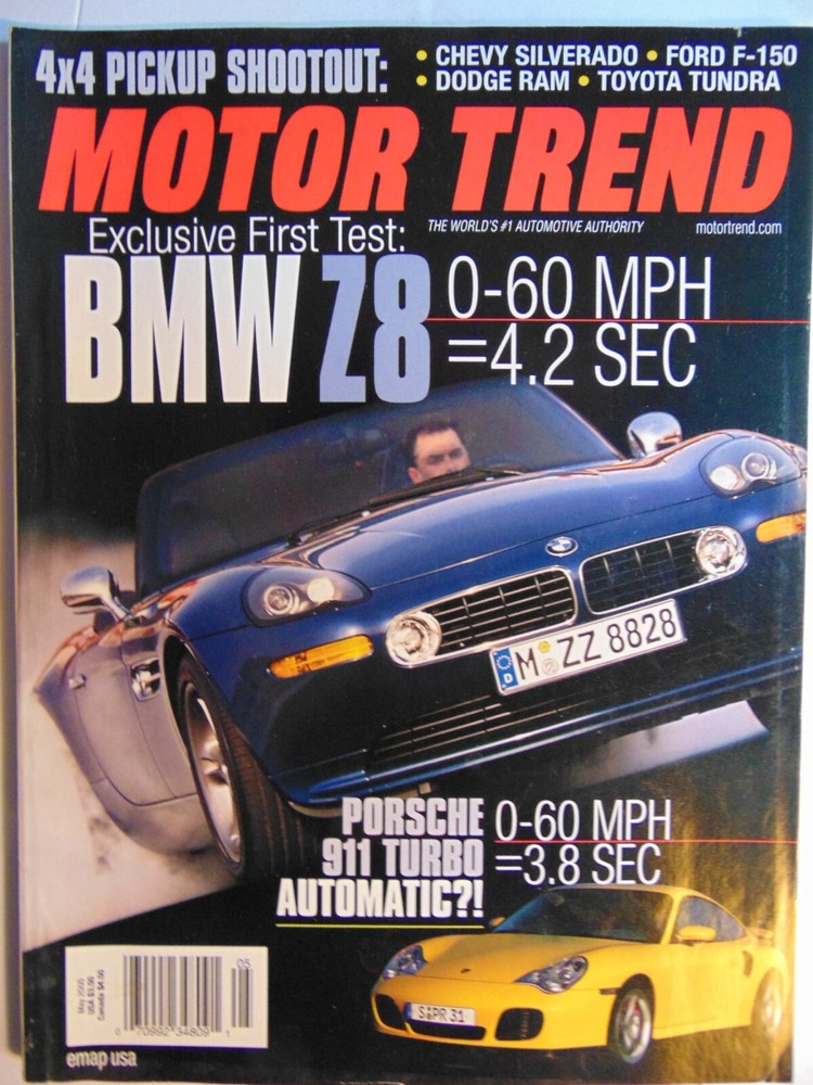 Motor Trend  Magazine May 2000 BMW Z8