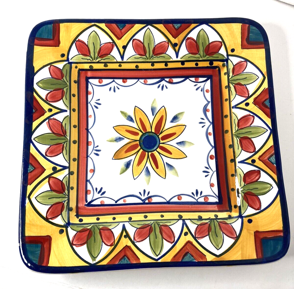 Tabletops Gallery MOROCCAN CHANTEL Square Luncheon salad dessert Plate 8 5/8”