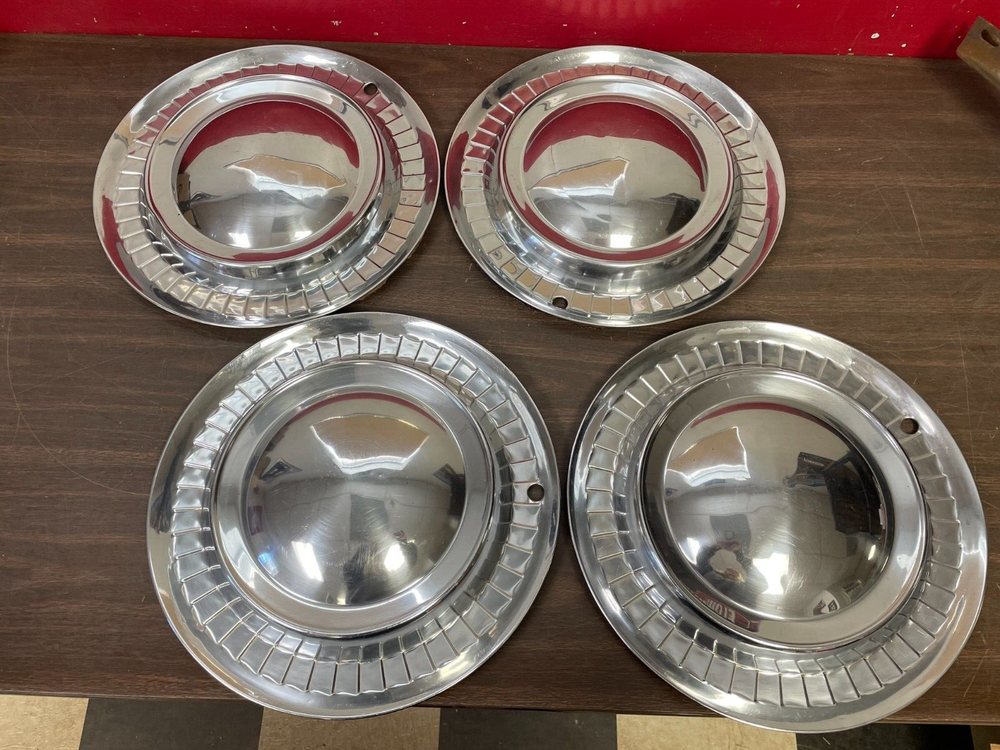 1956 Plymouth Savoy Belvedere 15-inch Hubcaps Set of 4 Original 325