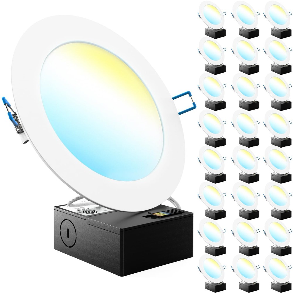 Sunco 24-Pack 6-Inch Slim LED Recessed Ceiling Lights with High Brightness