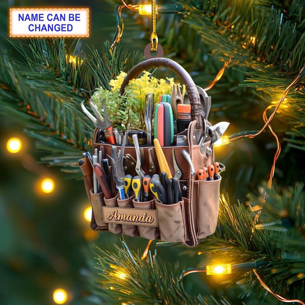 Custom Name Garden Carry Bag Christmas Ornament  Christmas Tree Hanging Decor  F