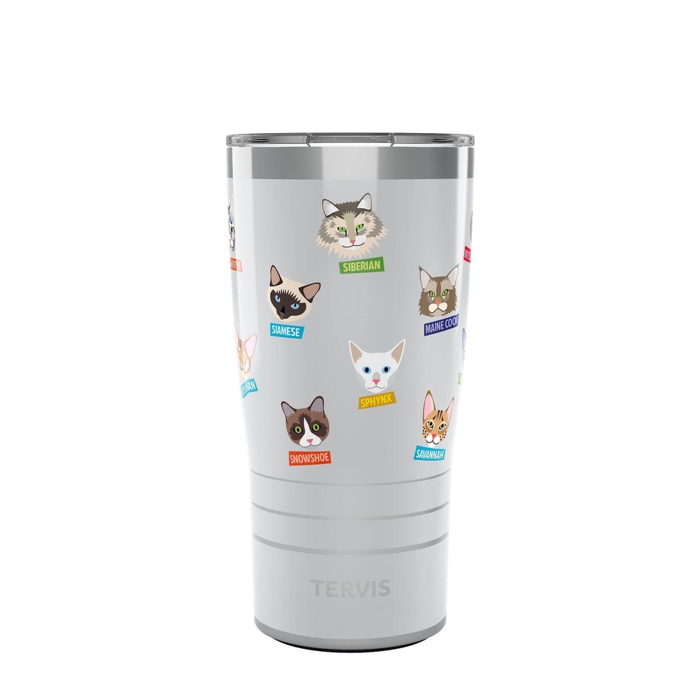 Traveler Flat Art Cats Triple Walled Insulated Tumbler Travel Cup Keeps Drink...