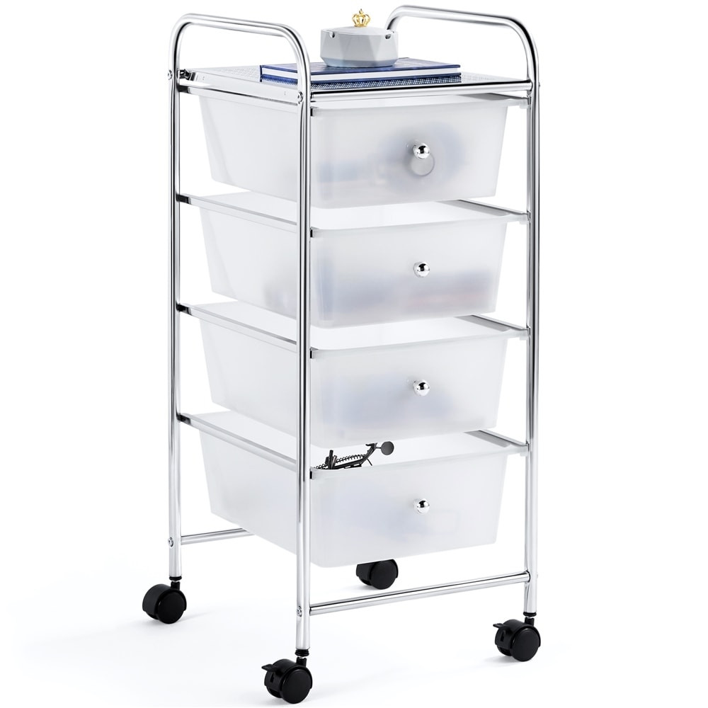 Yaheetech Rolling Storage Trolley with 4 Drawers with Metal
