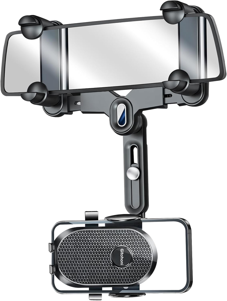 360° Rotatable Retractable Rearview Mirror Car Phone Mount Holder