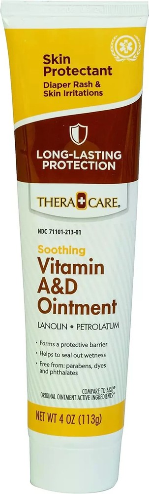 TheraCare Vitamin A&D Ointment for Skin Repair, 4 Oz with Lanolin & Petrolatum