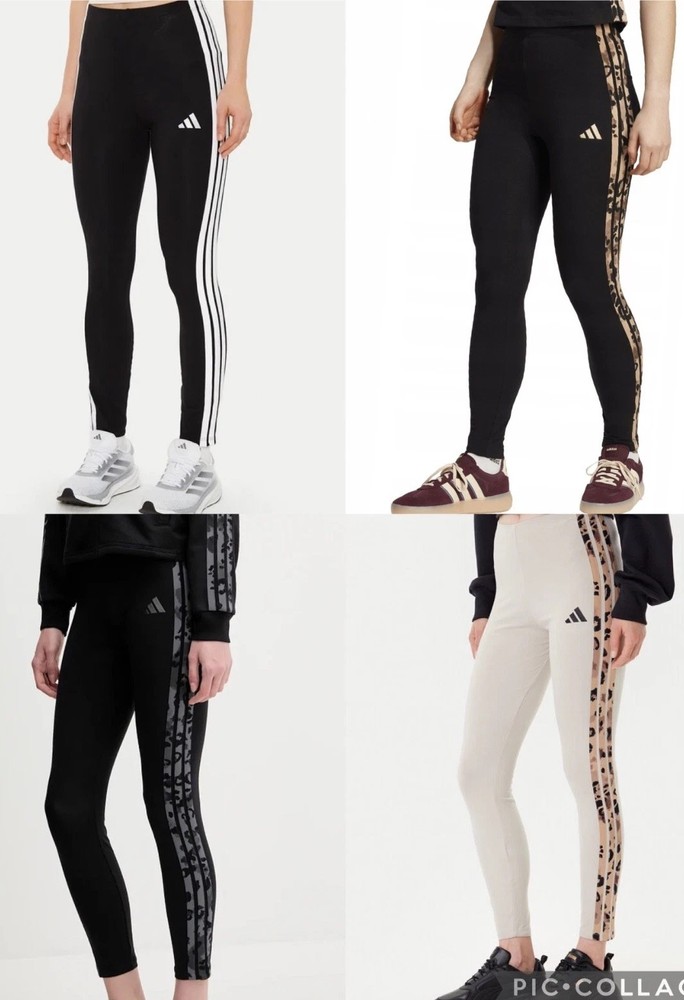 ADIDAS WOMENS 3-STRIPE LEGGINGS BOTTOMS  RUNNING PANT  6,8,10,12,14,16,18,22
