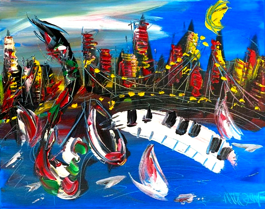 NEW YORK    Expressionist MODERN ART  ARTIST  KAZAV  CANVAS ART