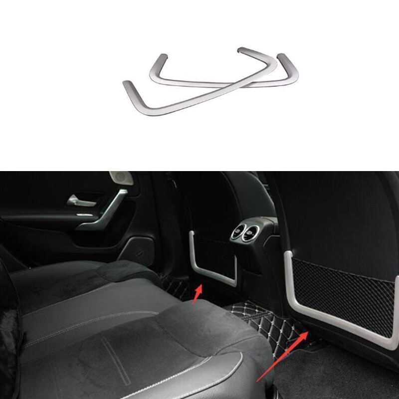 Silver Steel Seat Back Net Bag Frame Cover Trim For Benz A-Class W177 2019-2022