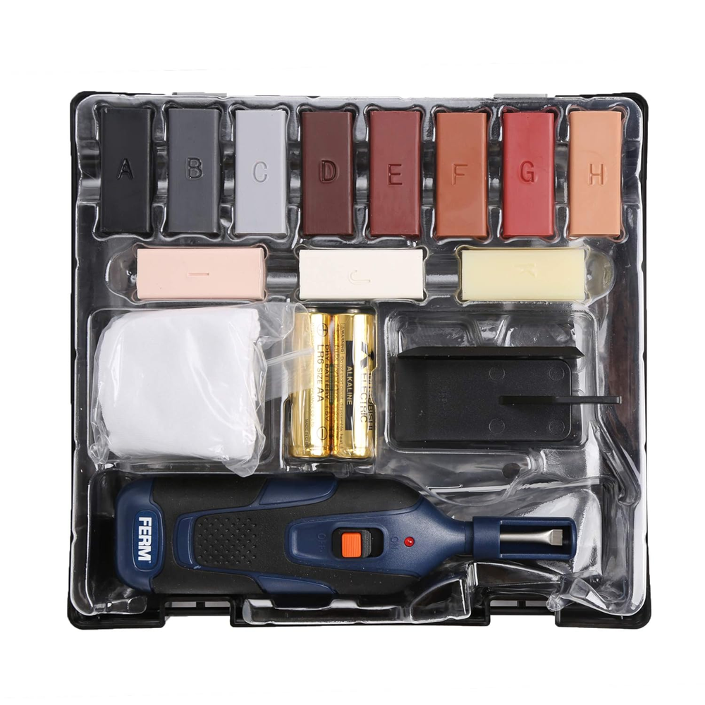 19Pc Hardwood Laminate Wooden Wood Floor Repair Kit Wax Chip Scratch with Case