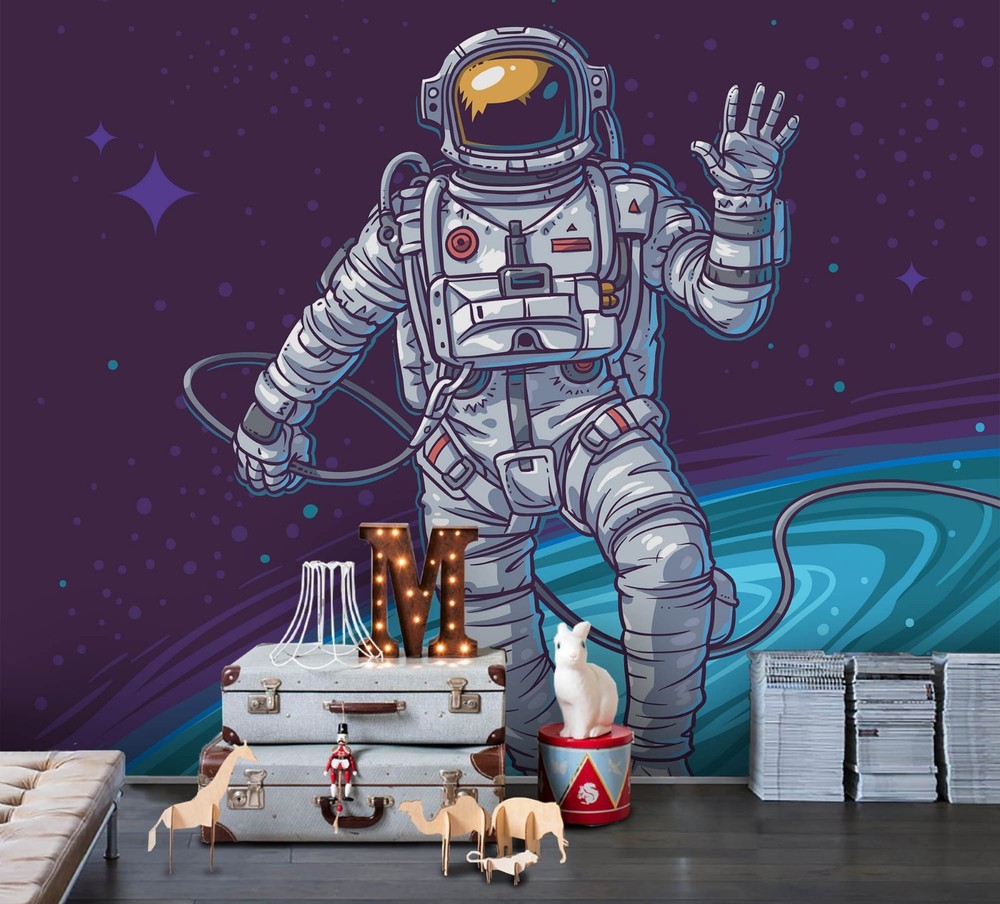 3D Space Astronaut Illustration Wall Murals Wallpaper Murals Wall Sticker
