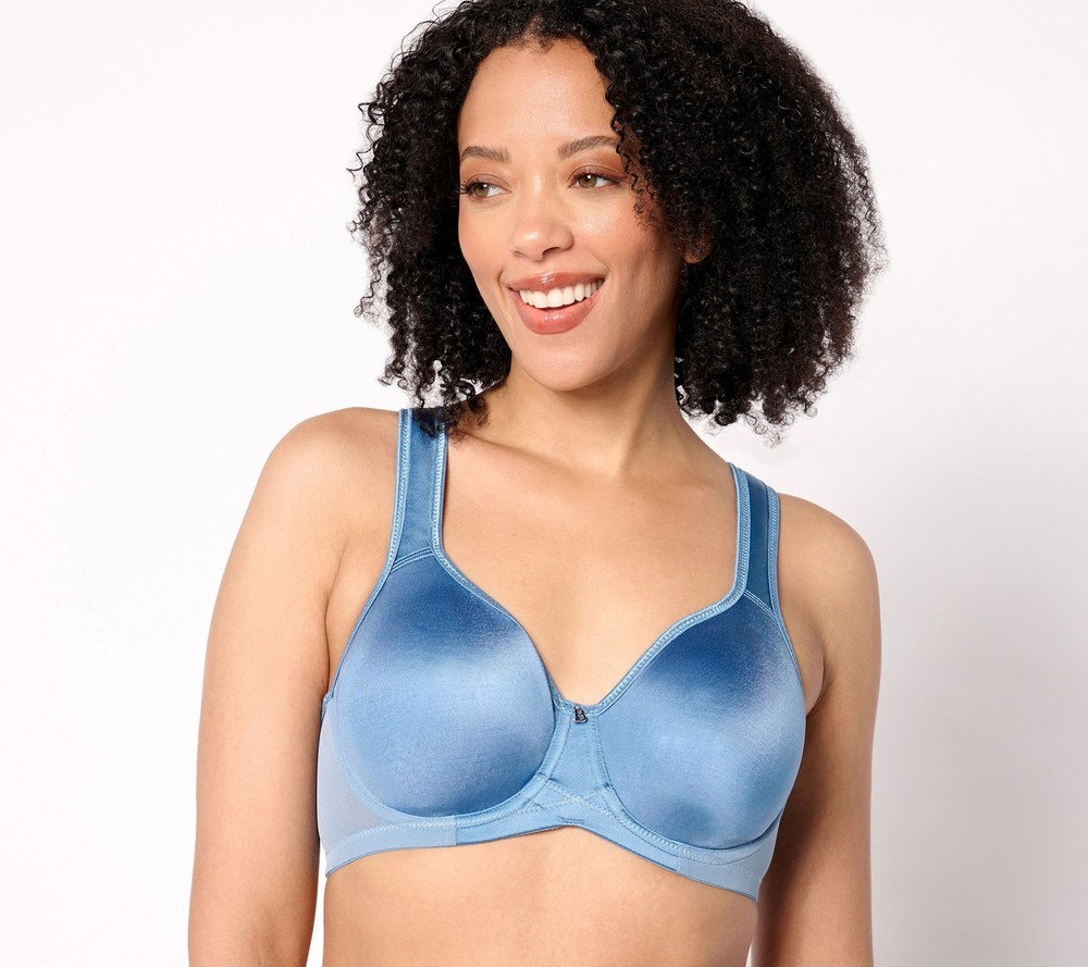 Breezies Women's Bra Sz 40C  Signature Shine Unlined Underwire Blue A639540