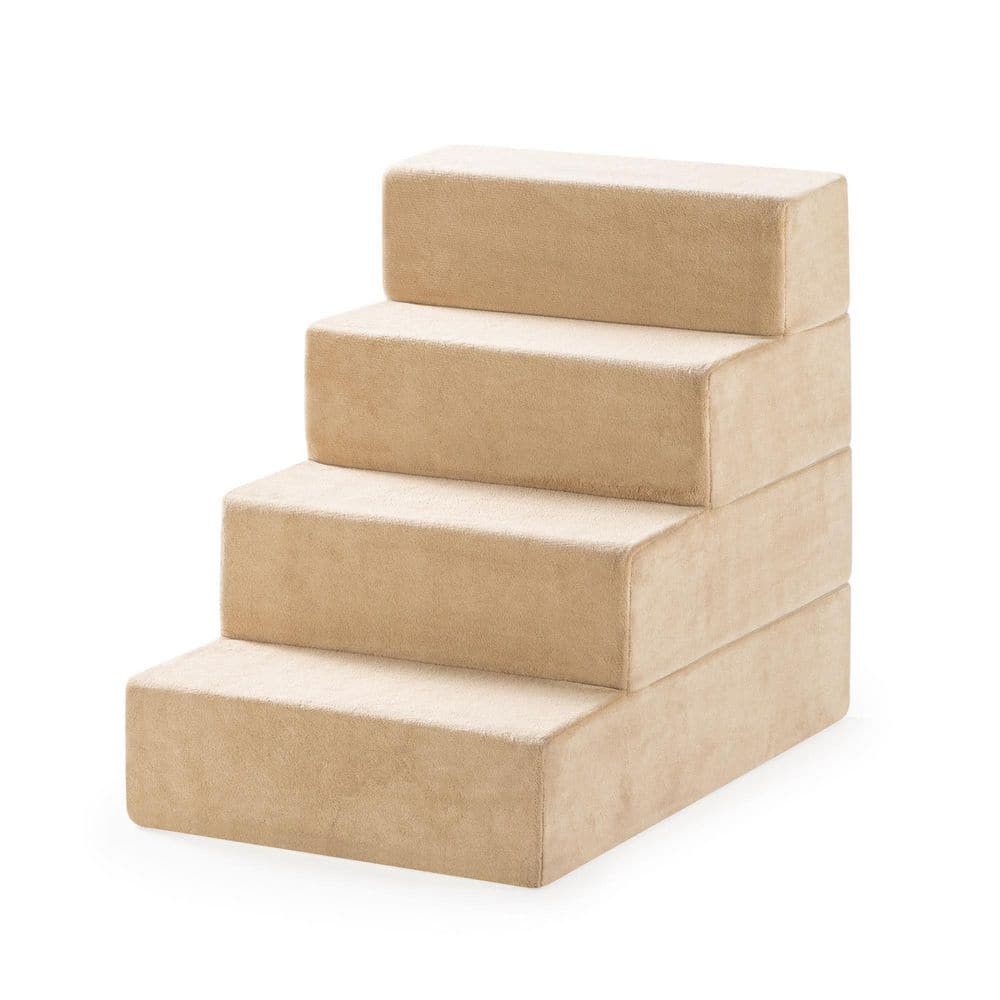 Cream 22 In. Large Foam 4 Of Steps Pet Stairs