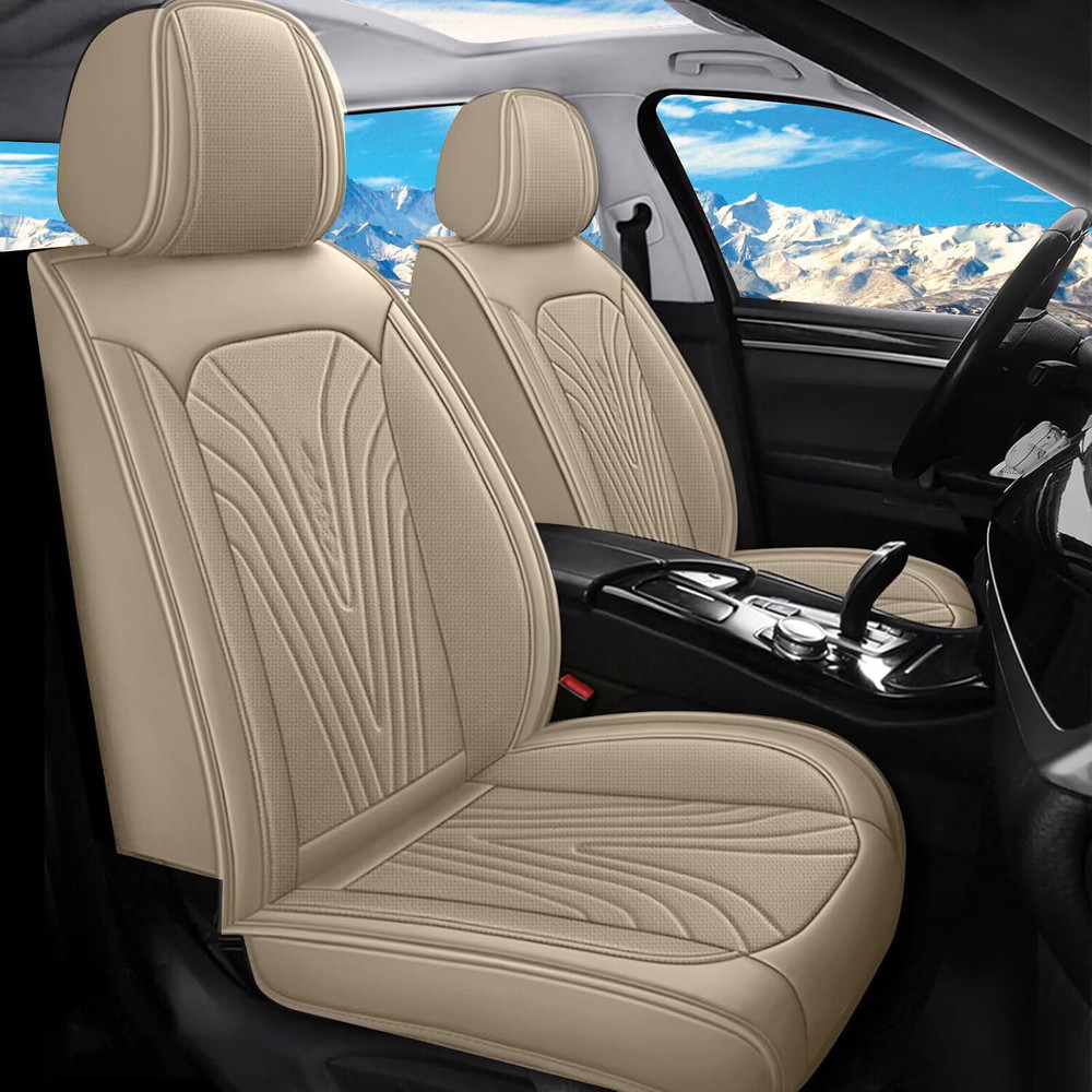 Car Front Row 2-Seat Cover Faux Leather Protector Pad For Honda Accord 2007-2017