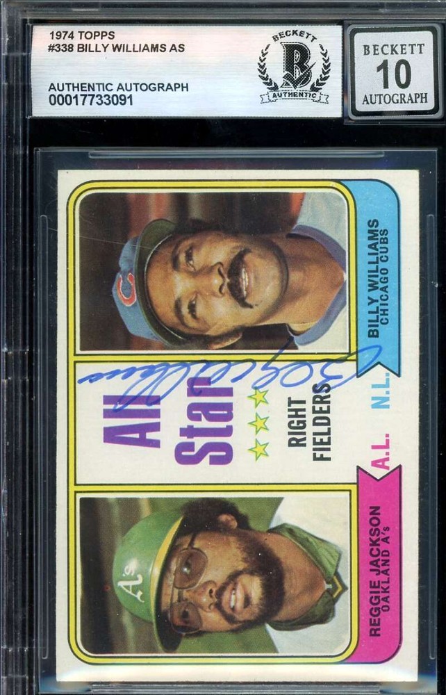 Billy Williams Gem Mint 10 Beckett BAS Signed 1974 Topps All Star Autograph